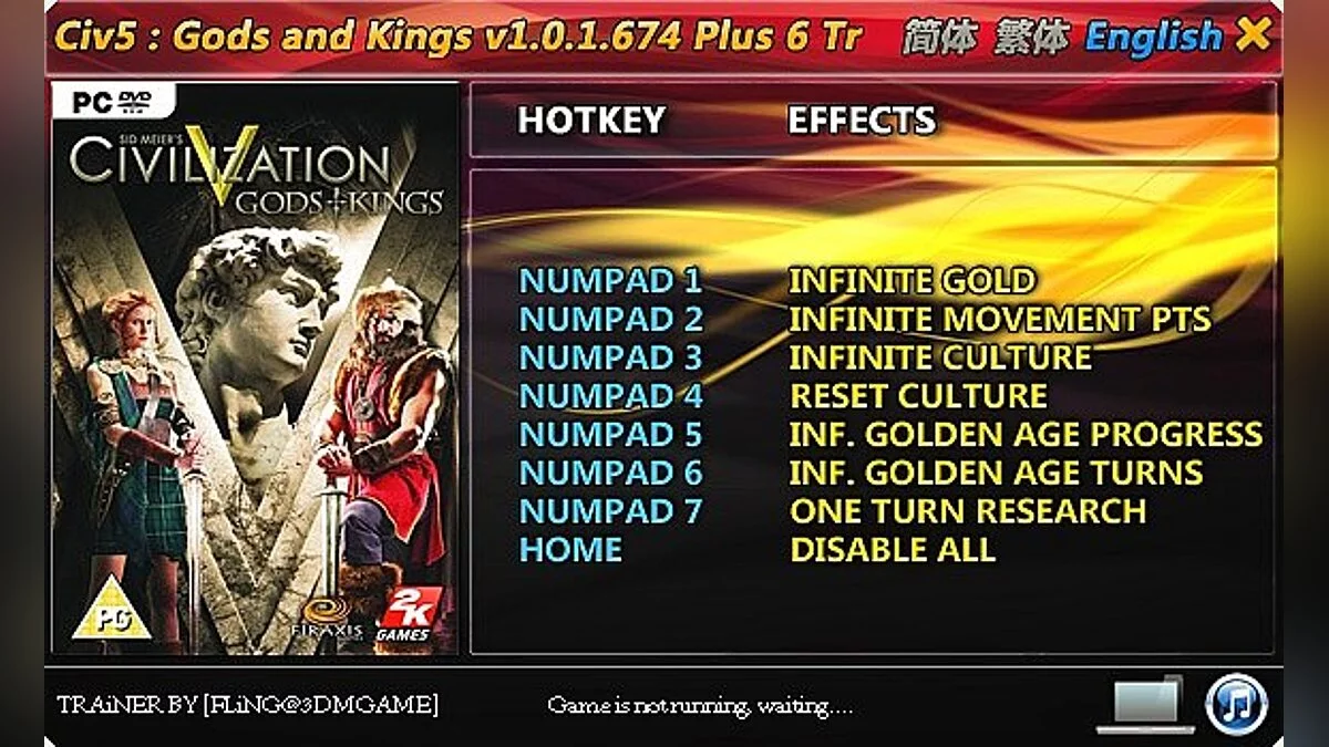 Sid Meier's Civilization 5 — Трейнер / Trainer (+6) [1.0.1.674] [FLiNG]