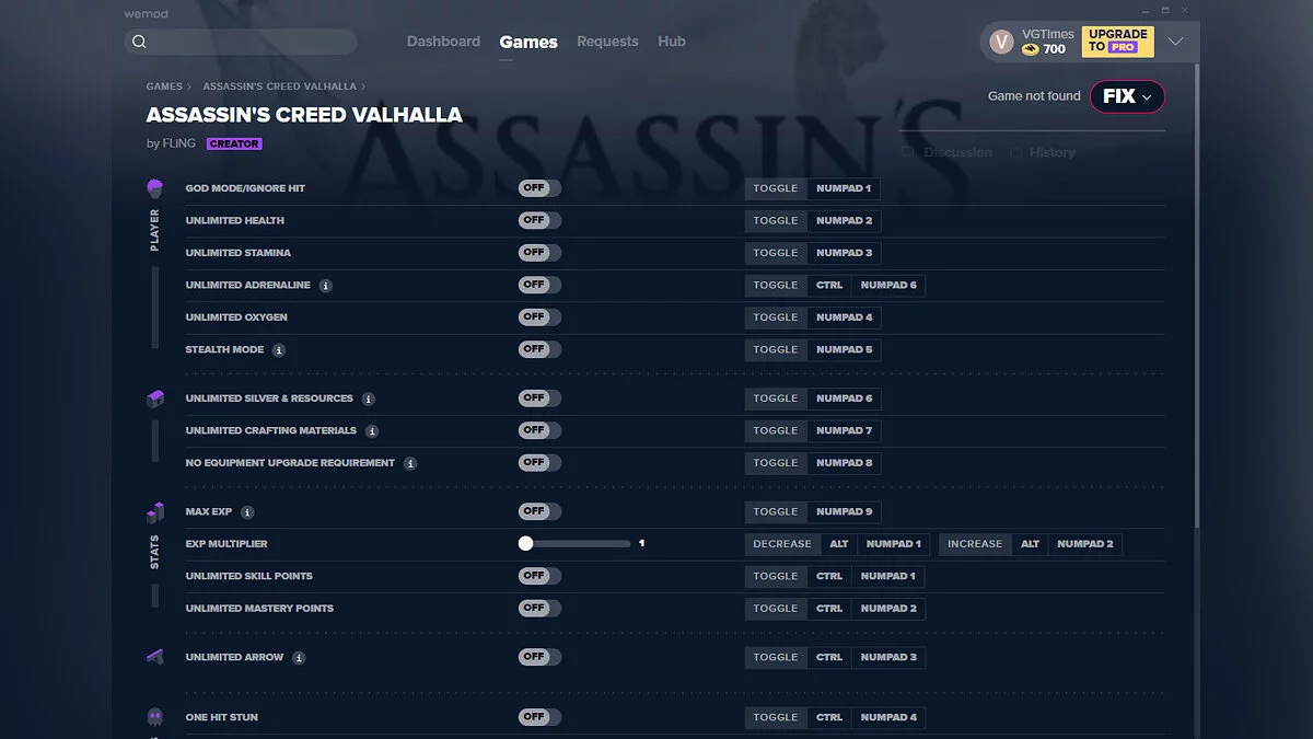 Assassin's Creed Valhalla — Трейнер (+19) от 12.11.2020 [WeMod] [Uplay]