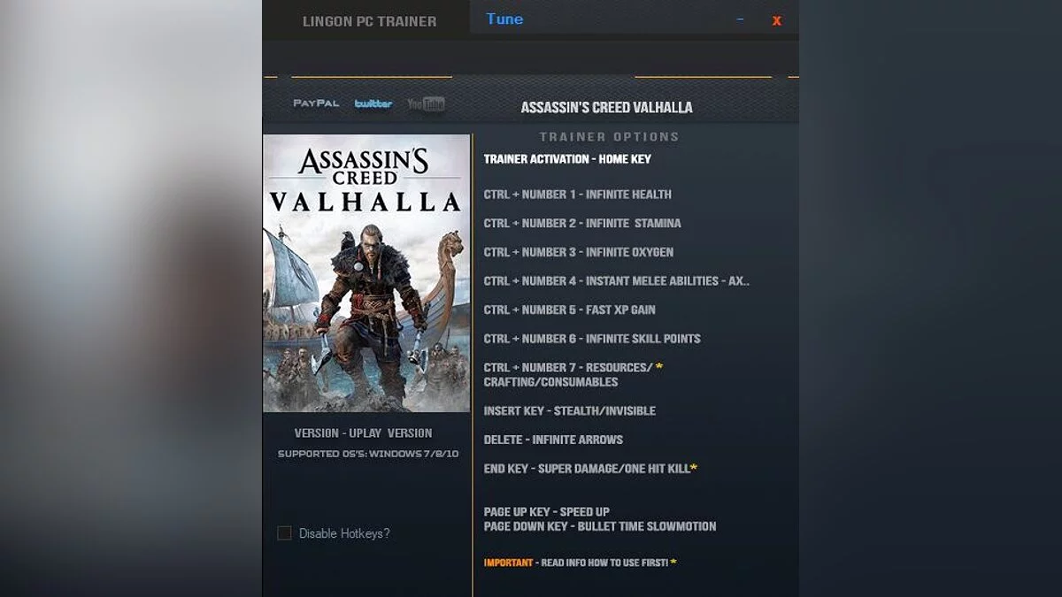 Assassin's Creed Valhalla — Трейнер (+12) [1.0.2]