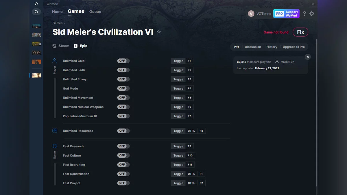 Sid Meier's Civilization 6 — Трейнер (+13) от 27.02.2021 [WeMod]