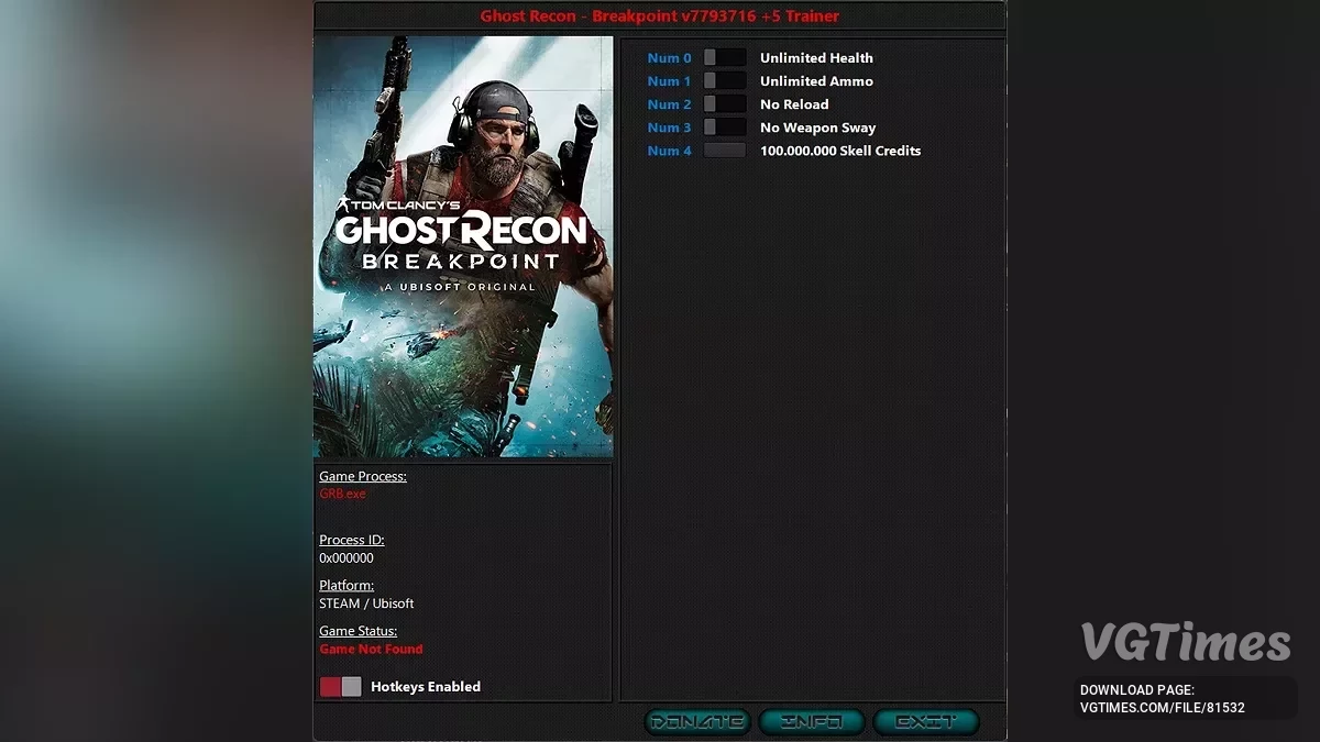 Tom Clancy's Ghost Recon: Breakpoint — Трейнер (+5) [7793716 Fixed]