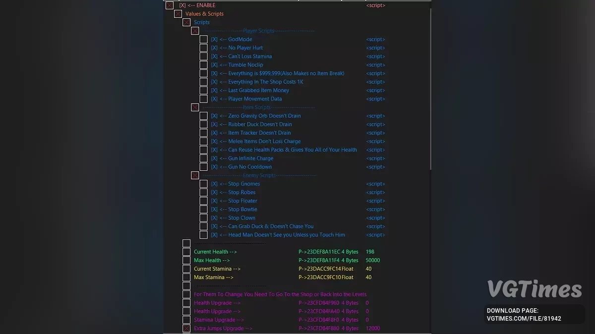 R.E.P.O. — Таблица для Cheat Engine [UPD: 02.04.2025]