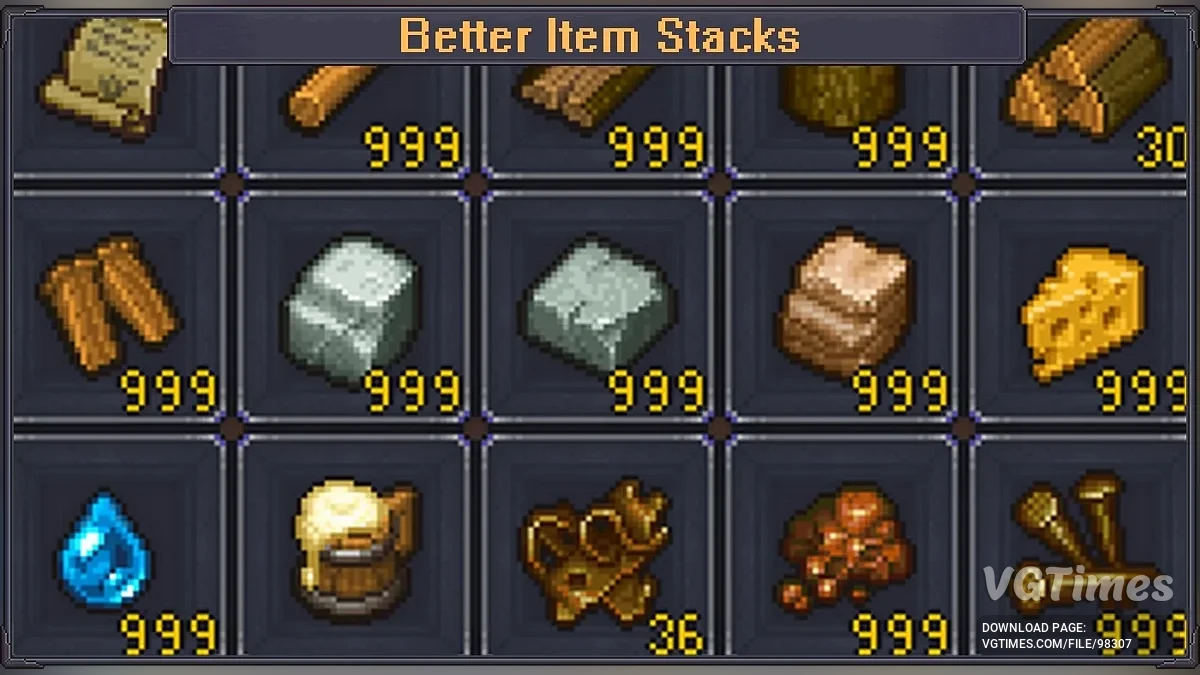 Graveyard Keeper 2 — Better Item Stacks — увеличение размера стаков предметов