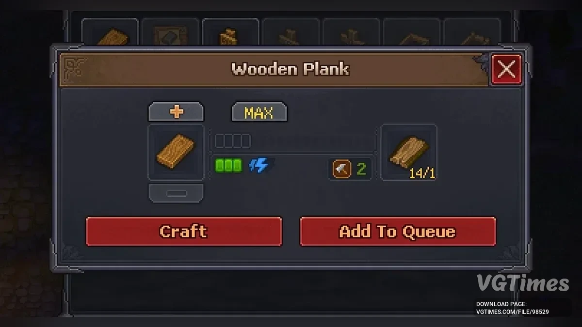 Graveyard Keeper 2 — Craft Max — кнопка «MAX» в крафте и ускоренное перемещение предметов