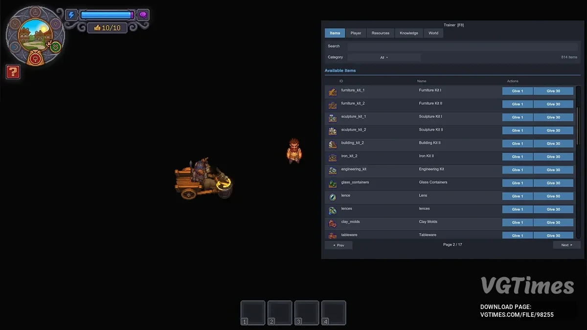 Graveyard Keeper 2 — Trainer — Ресурсы, разблокировка технологий и телепортация