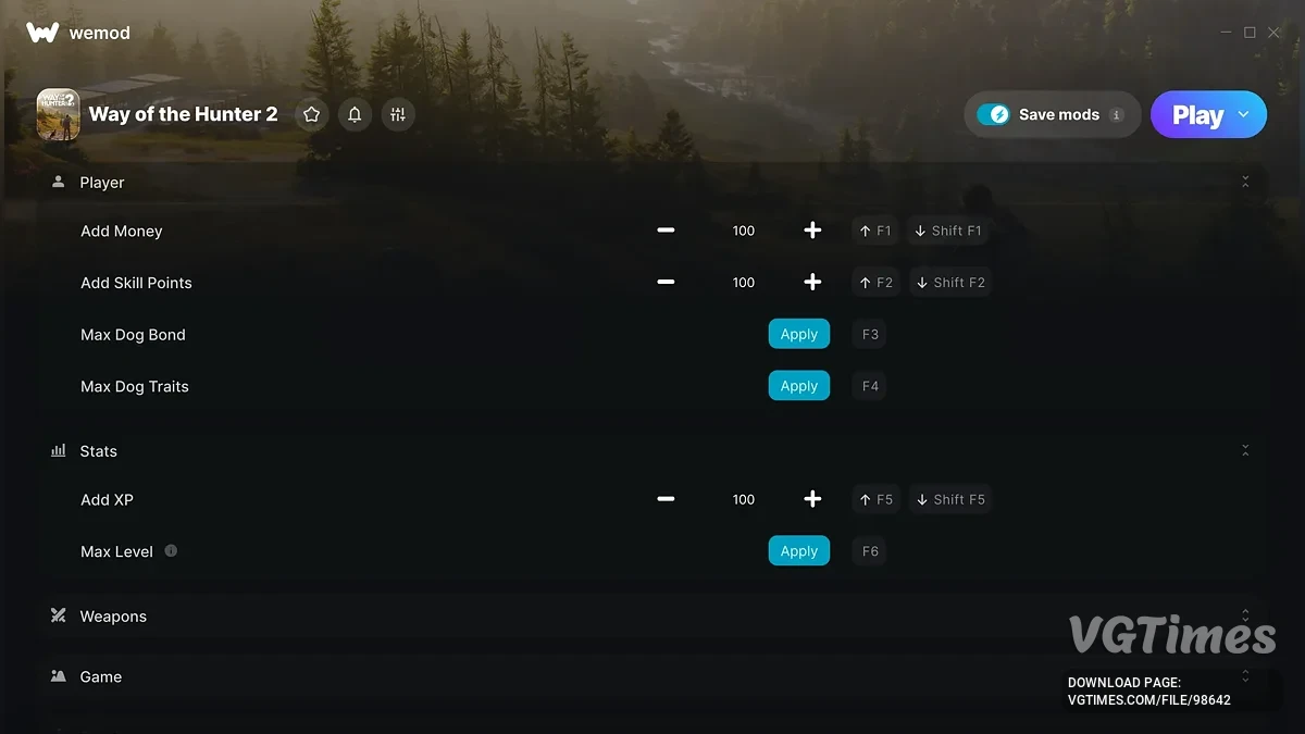 Way of the Hunter 2 — Трейнер (+11) для денег, очков навыков, прокачки собаки и бесконечных патронов