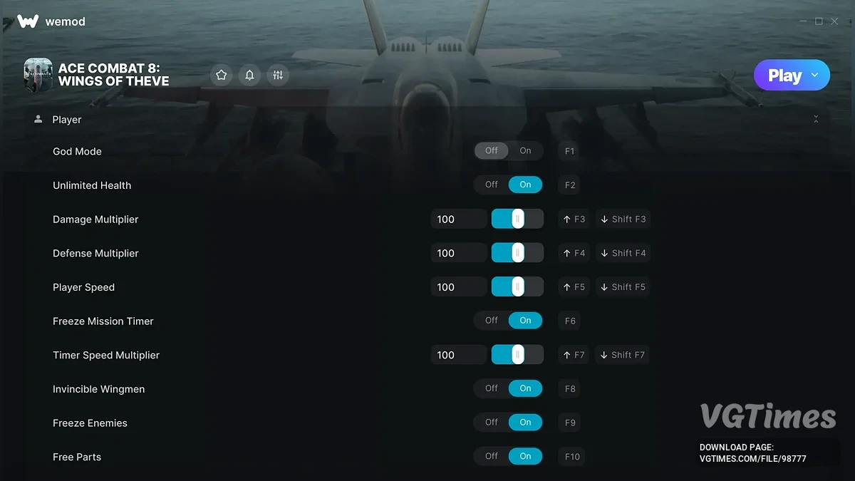 Ace Combat 8: Wings of Theve — Трейнер (+24)