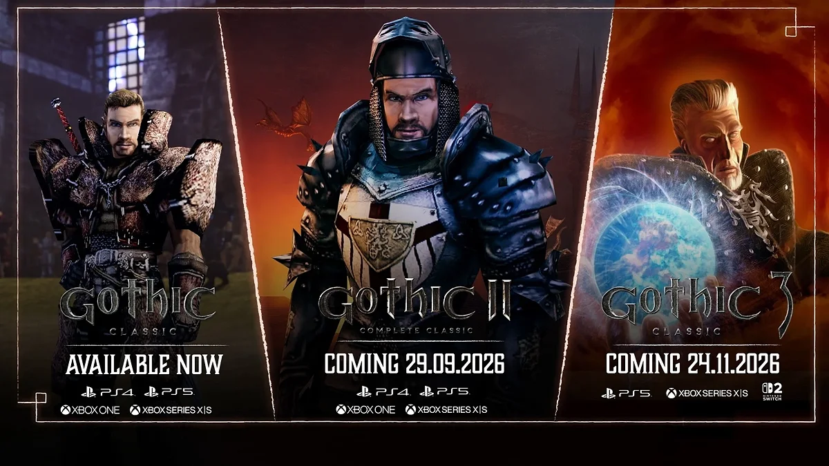 THQ Nordic выкатила три анонса по «Готике» разом — от переизданий до настолки на четверых