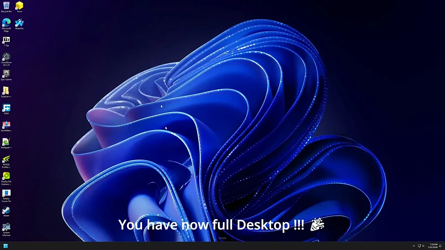 Полный рабочий стол Windows