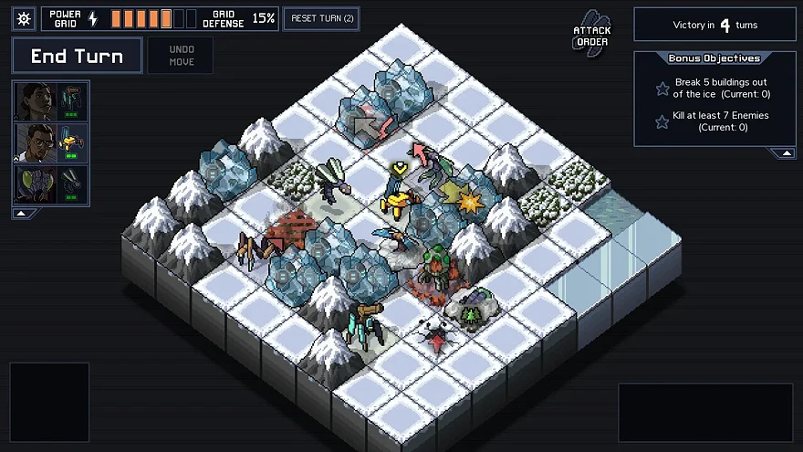 Игровой процесс тактической игры Into the Breach