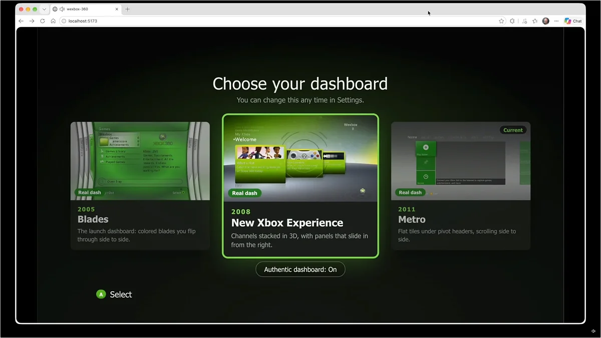 Blades 2005 года, New Xbox Experience 2008 года или Metro 2011 года
